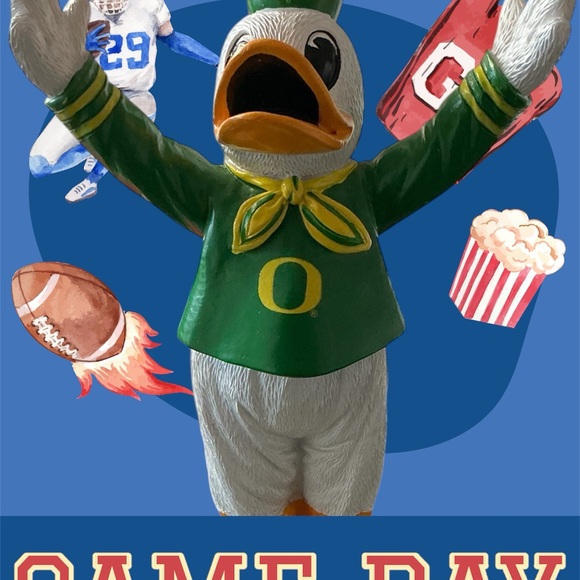 University Of Oregon Duck Mascot Resin Figurine 8.5” Puddles Mascot NWT - Picture 2 of 8